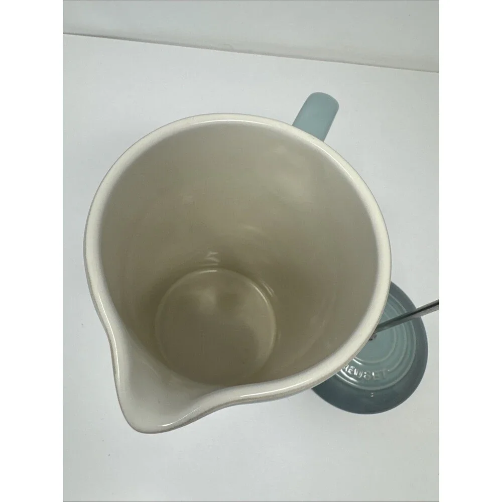 Le Creuset French Press Coffee Sea Salt 34 oz Stoneware Glazed Dishwasher Safe